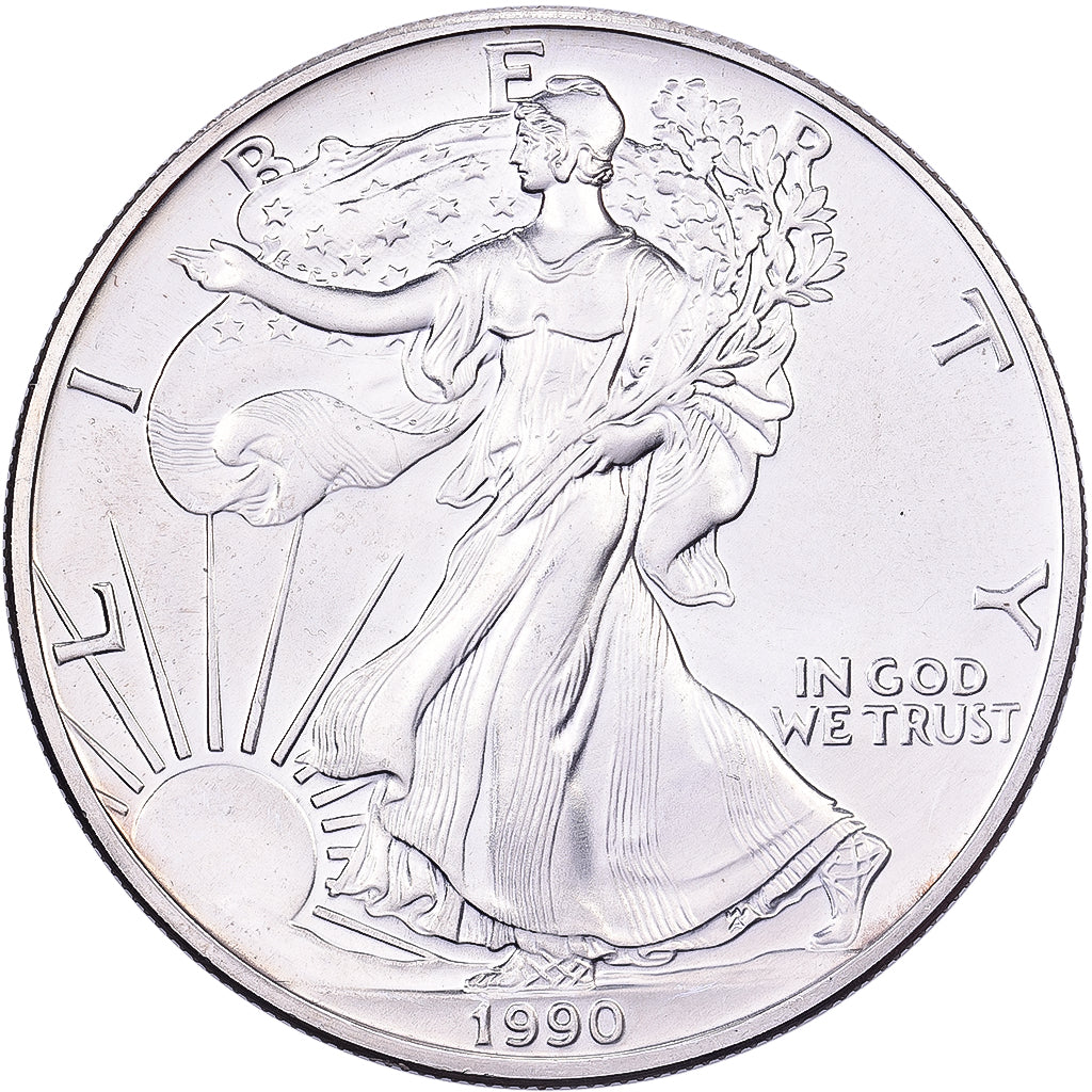 United States, Dollar, American Eagle, 1990, Philadelphia, Silver, MS(65-70)