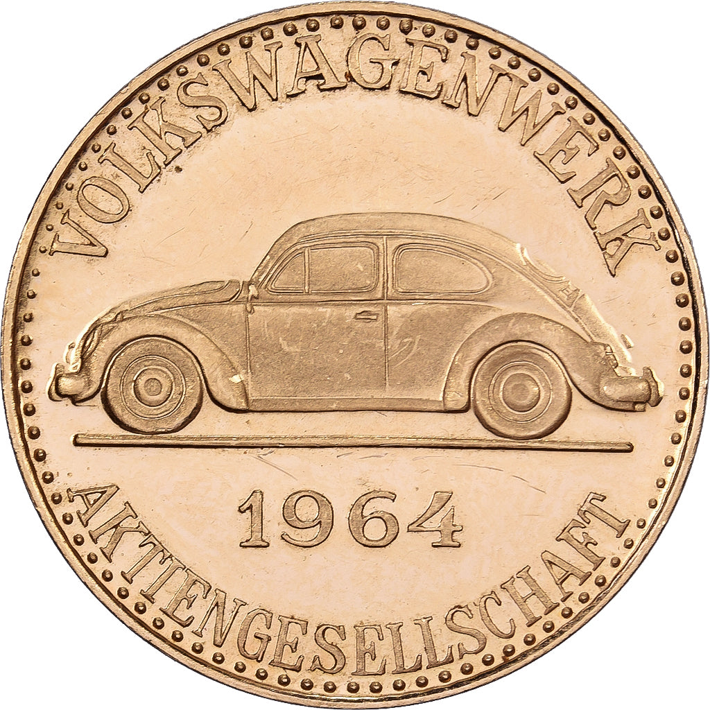 Niemcy, Token, Beetle, Aktiengesellschaft, 1964, Wolfsburg, Złoto, Volkswagen
