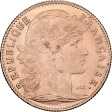 Francja, 10 Francs, Marianne, 1910, Paris, Coq / Rooster, Złoto, AU(50-53)