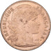 Francja, 10 Francs, Marianne, 1910, Paris, Coq / Rooster, Złoto, AU(50-53)