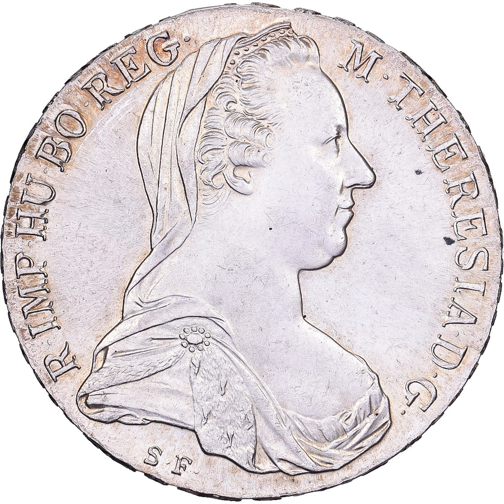 Austria, Maria Theresa, Thaler, Vienna, Ponowne bicie, Srebro, MS(63)