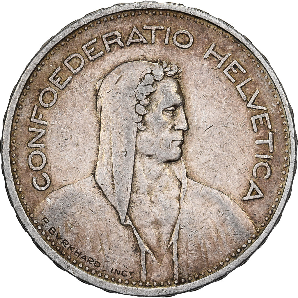 Svizzera, 5 Francs, Herdsman, 1932, Bern, Argento, BB+, KM:40