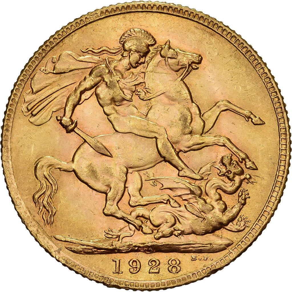 Zuid Afrika, George V, Sovereign, 1928, Pretoria, Goud, PR, KM:21