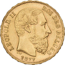 Belgique, Leopold II, 20 Francs, 1877, Bruxelles, Or, SUP, KM:37
