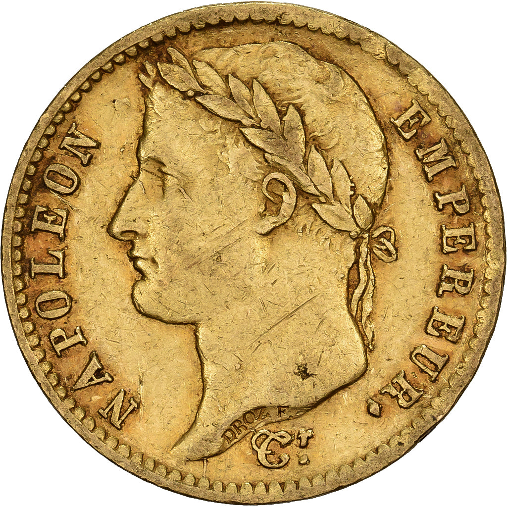 Francia, Napoleon I, 20 Francs, 1812, Paris, Oro, BB+, Gadoury:1025, Le