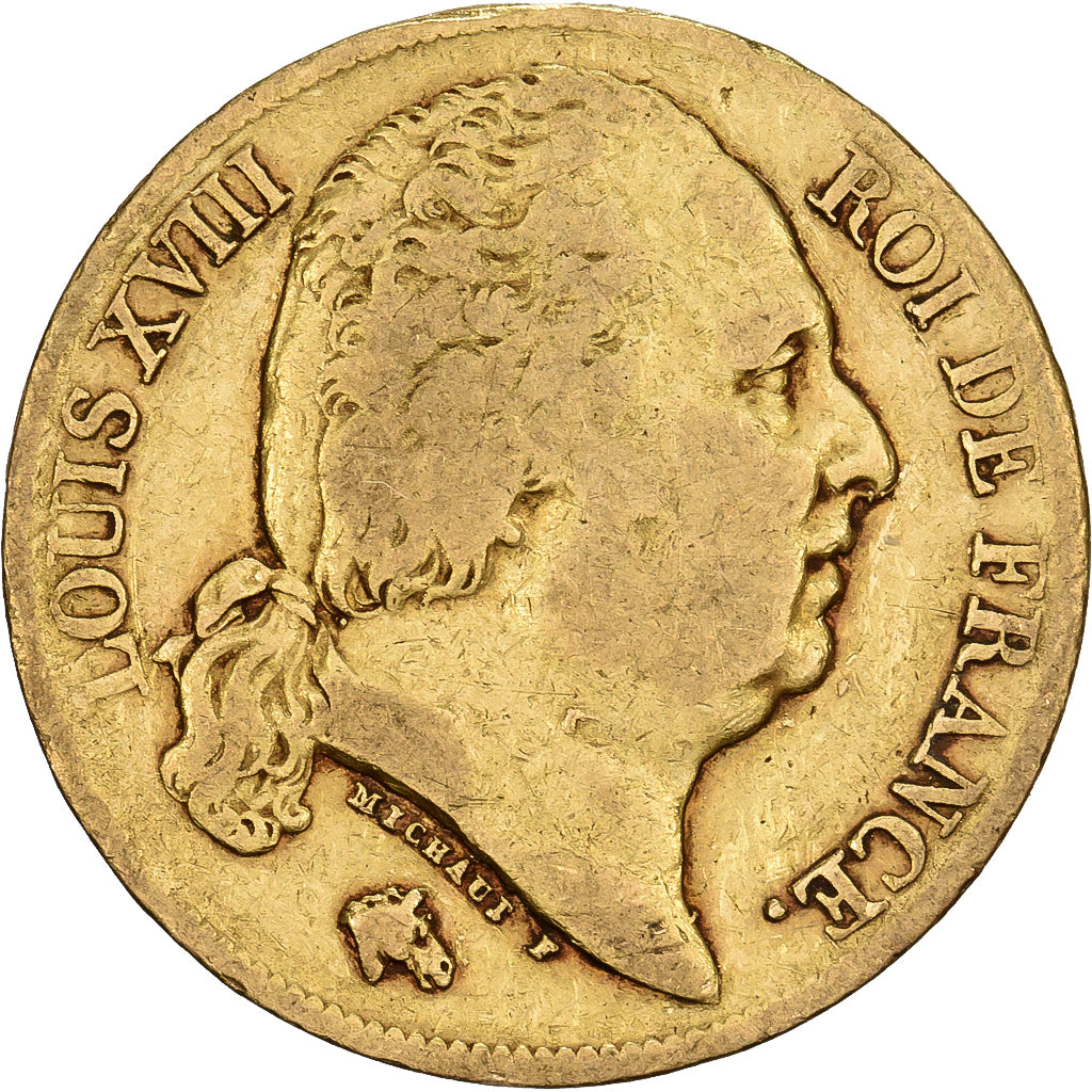 Frankrijk, Louis XVIII, 20 Francs, 1819, Paris, Goud, FR+, Gadoury:1026, Le