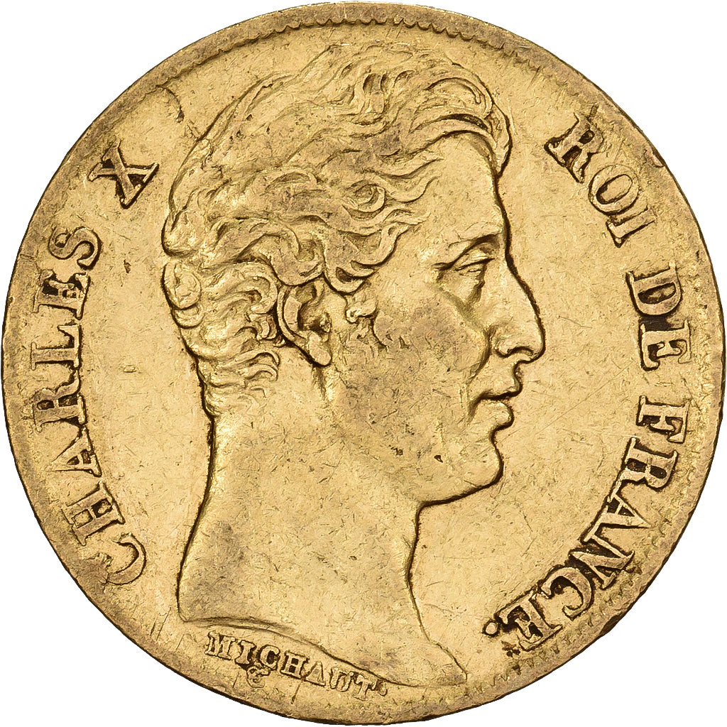 Francia, Charles X, 20 Francs, 1830, Lille, Type 1., Oro, BC+, Gadoury:1029, Le