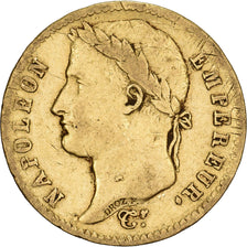 França, Napoleon I, 20 Francs, 1812, Paris, Dourado, VF(30-35), Gadoury:1025