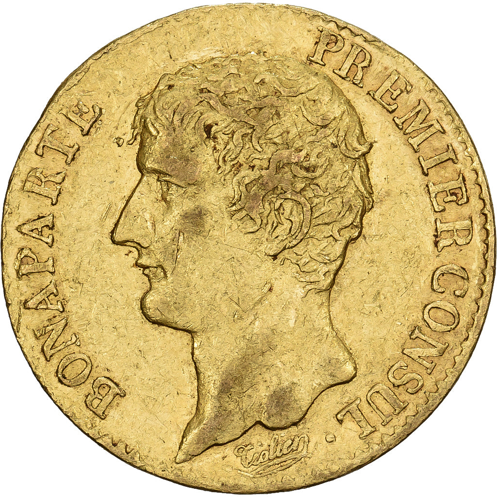 França, Bonaparte Ier Consul, 20 Francs, An 12 (1804), Paris, Dourado
