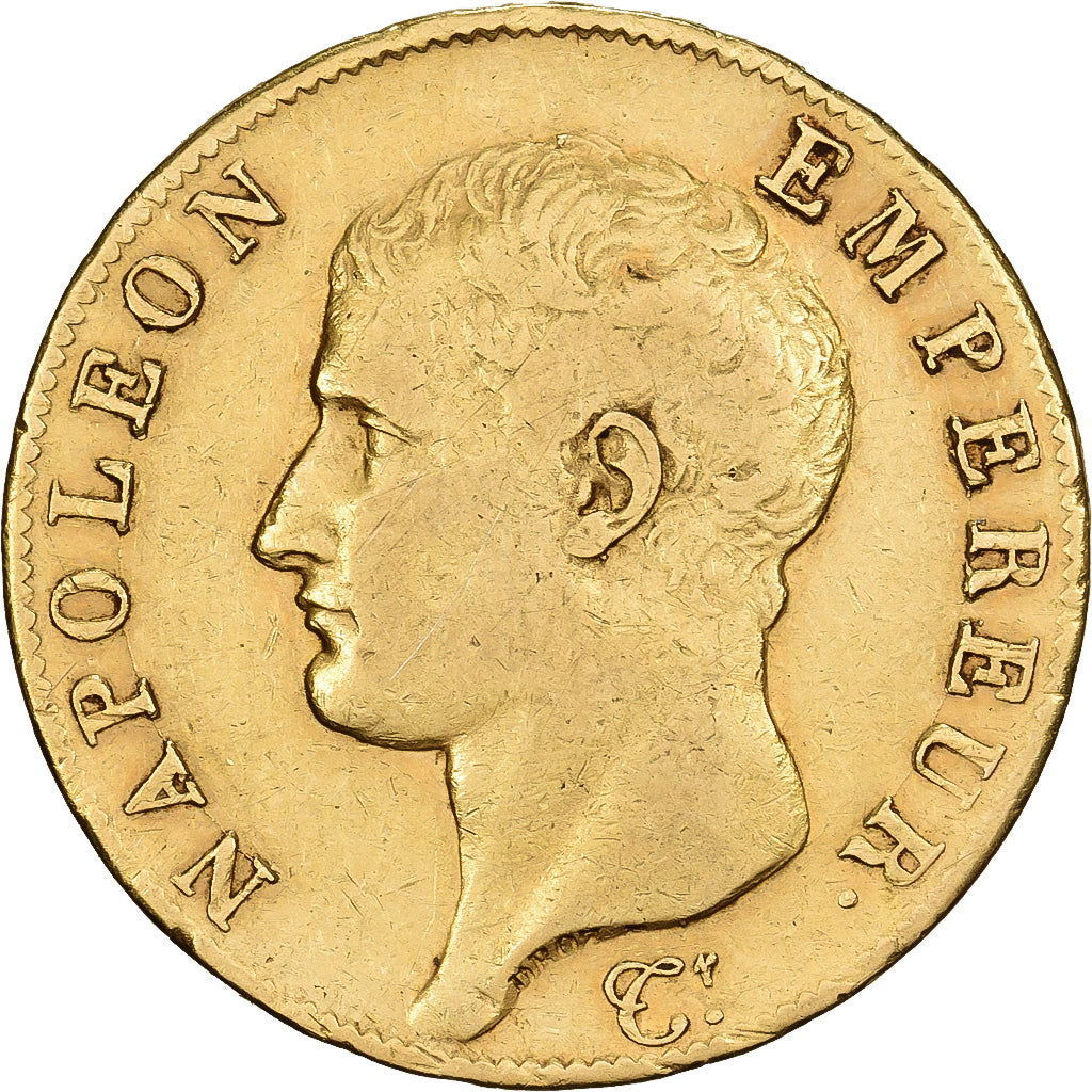 Francja, Napoleon I, 40 Francs, An 13 (1805), Paris, Złoto, EF(40-45)