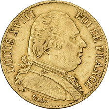 Frankreich, Louis XVIII, 20 Francs, 1815, Paris, Gold, SS, Gadoury:1026, Le