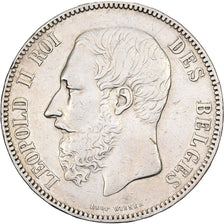 Belgien, Leopold II, 5 Francs, 1868, Brussels, Silber, VZ, KM:24