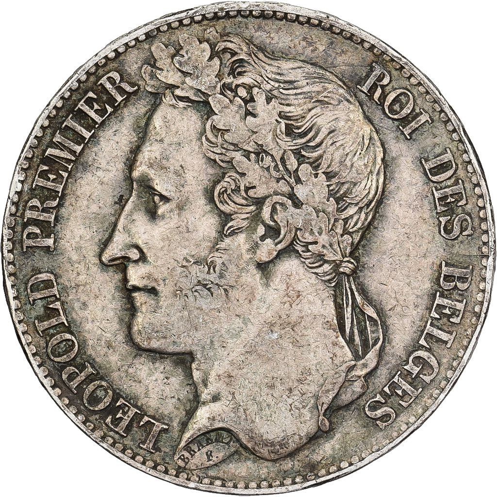 Belgia, Leopold I, 5 Francs, 1849, Brussels, Srebro, EF(40-45), KM:3
