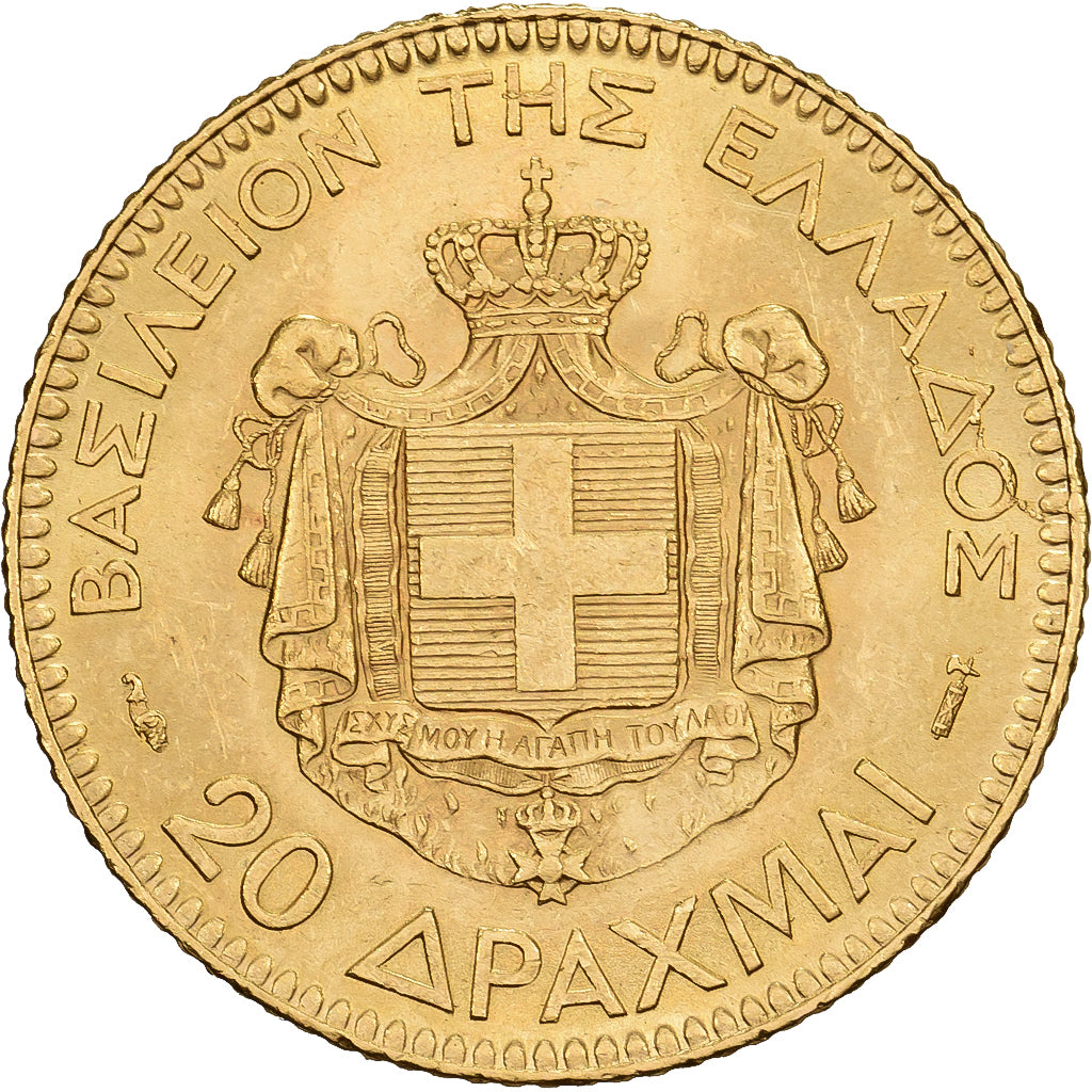 Grèce, George I, 20 Drachmai, 1884, Paris, Or, TTB+, KM:56