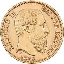 Belgique, Leopold II, 20 Francs, 1870, Bruxelles, Or, SUP+, KM:37