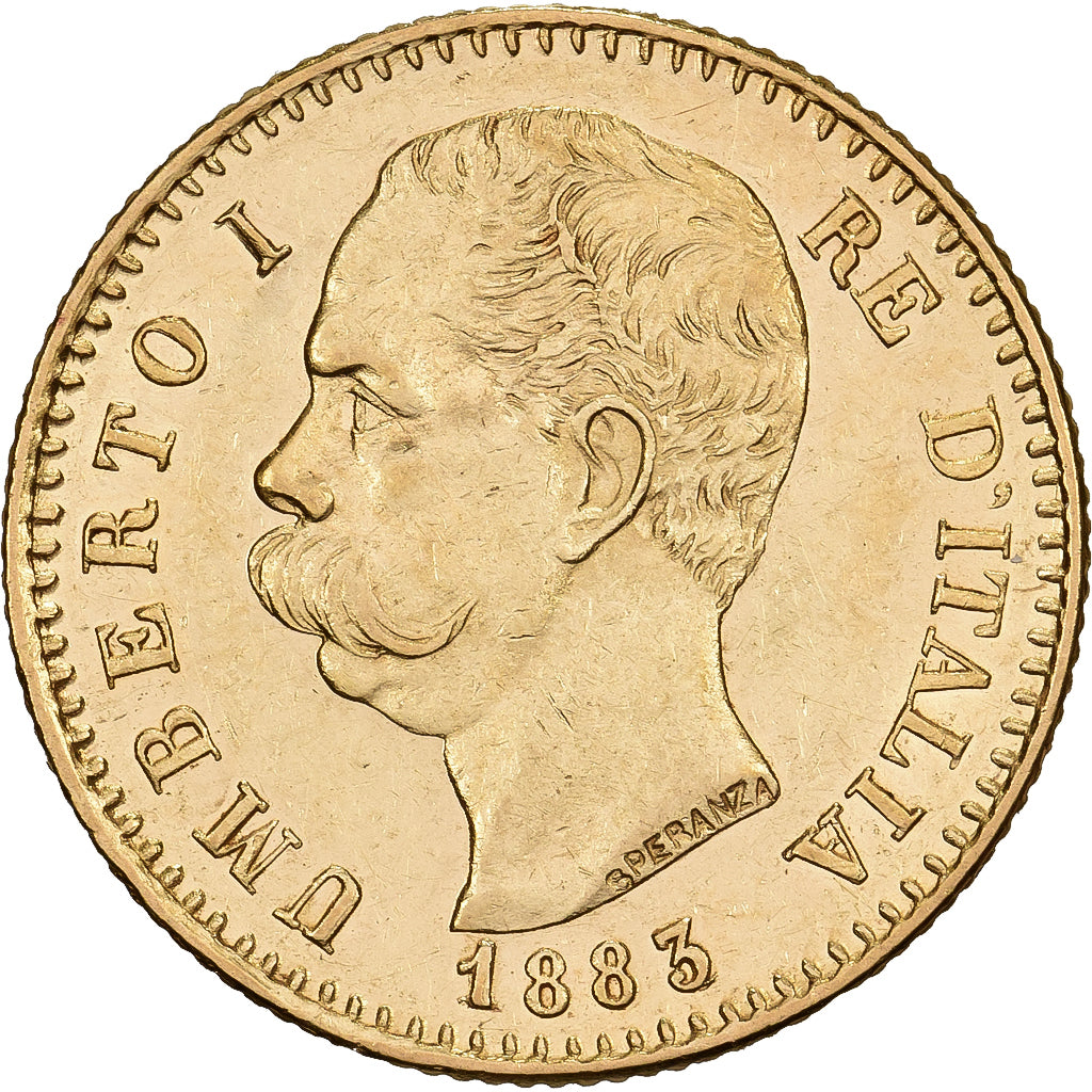 Italy, Umberto I, 20 Lire, 1883, Rome, Gold, MS(60-62), KM:21