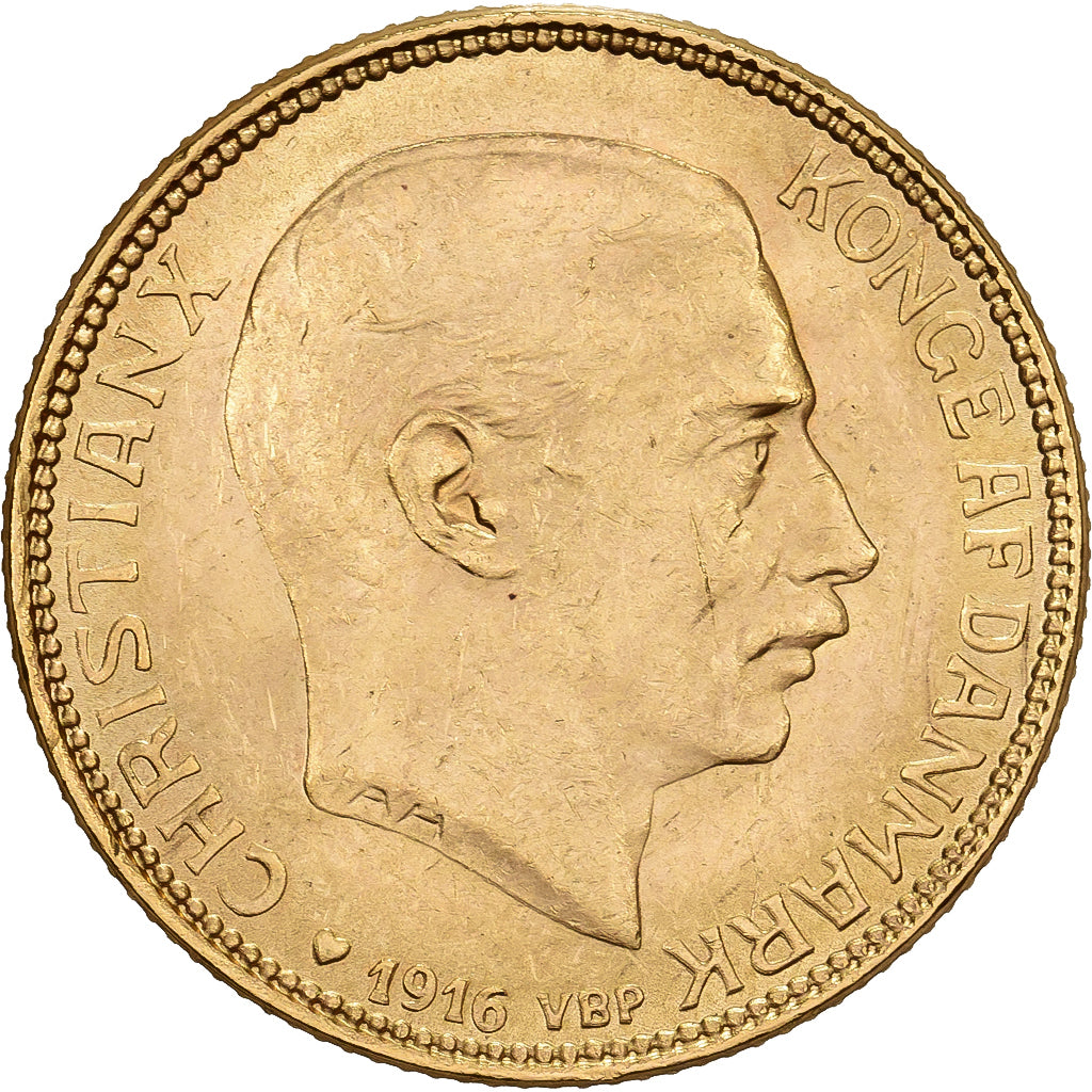 Denmark, Christian X, 20 Kroner, 1916, Copenhagen, Gold, EF(40-45), KM:817