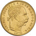 Ungheria, FERENCZ JÓZSEF I, 8 Forint, 1891, Kremnica, Oro, SPL, KM:477