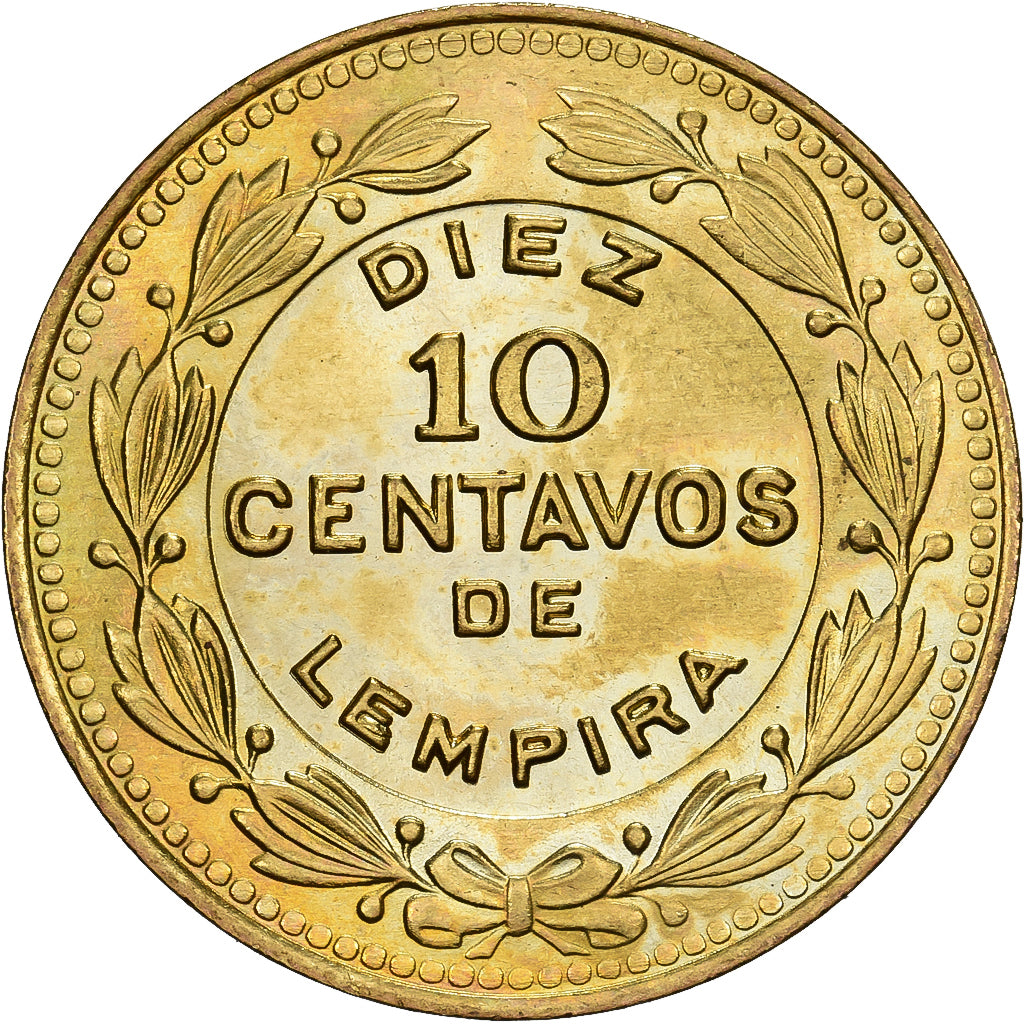 Honduras, 10 Centavos, 1989, Brass, AU(55-58), KM:76.1a