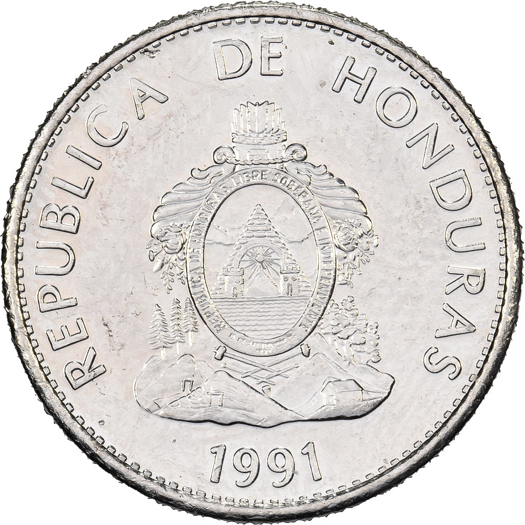 Honduras, 20 Centavos, 1991, Winnipeg, Aço Niquelado, MS(60-62), KM:83a