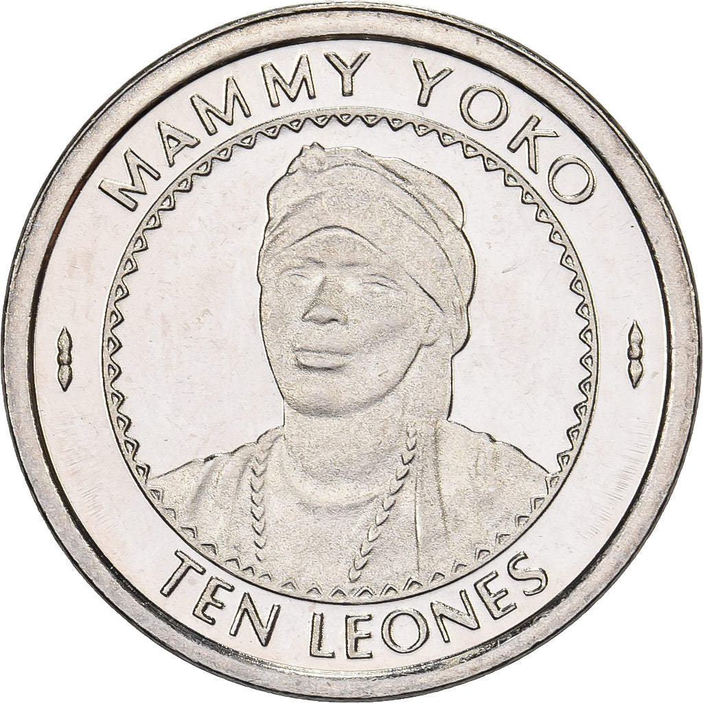 Sierra Leone, 10 Leones, 1996, Acciaio placcato nichel, FDC, KM:44