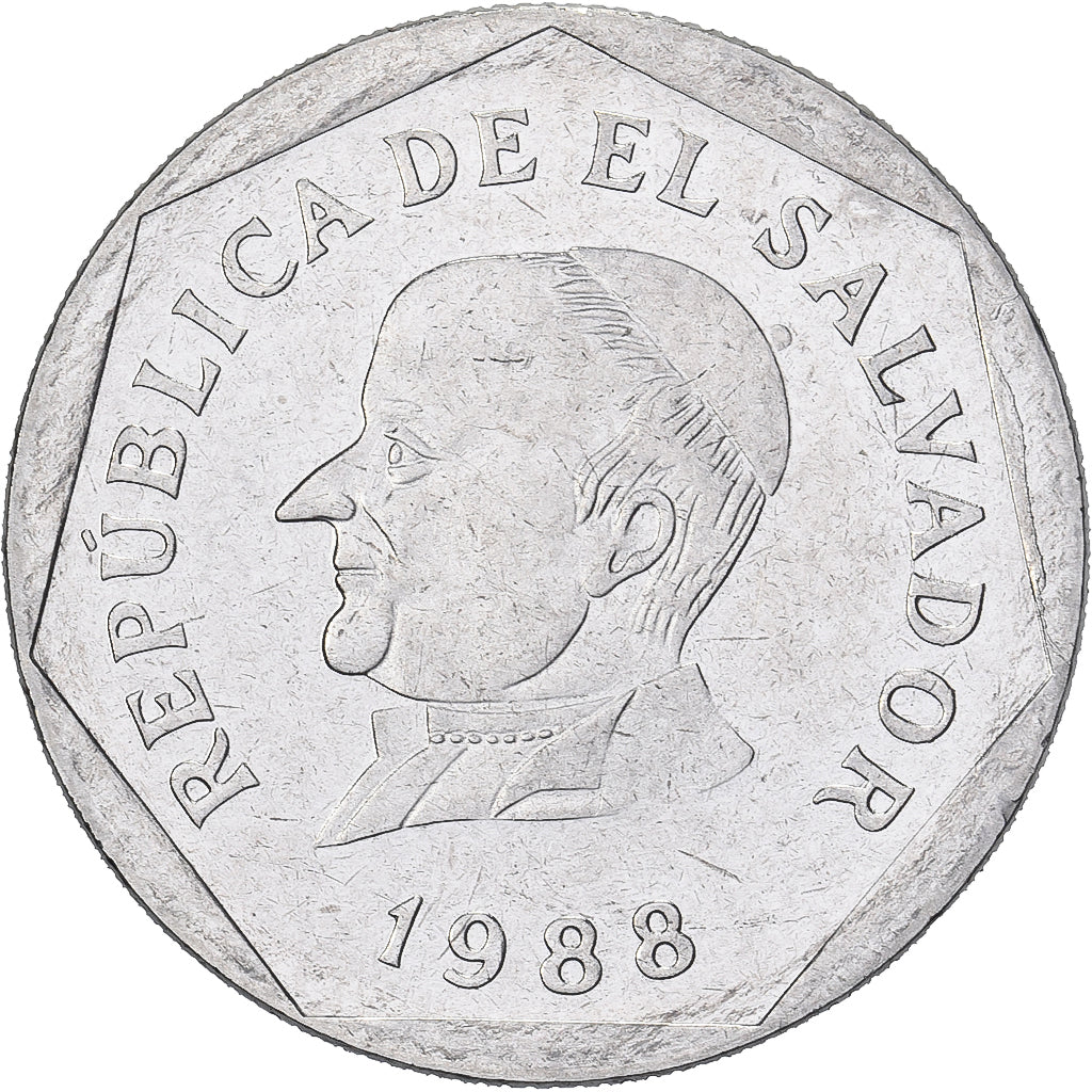 El Salvador, 25 Centavos, 1988, Stainless Steel, MS(65-70), KM:157
