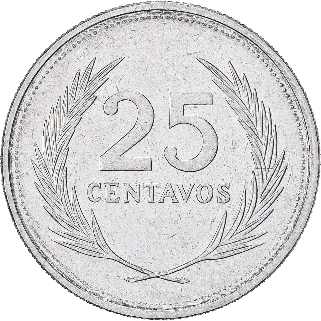 El Salvador, 25 Centavos, 1988, Stainless Steel, MS(65-70), KM:157