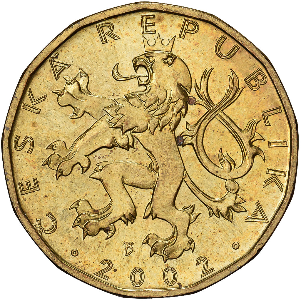 Repubblica Ceca, 20 Korun, 2002, Acciaio placcato nichel-ottone, SPL-, KM:5