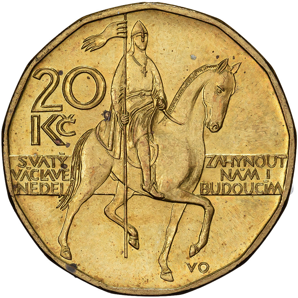 Repubblica Ceca, 20 Korun, 2002, Acciaio placcato nichel-ottone, SPL-, KM:5