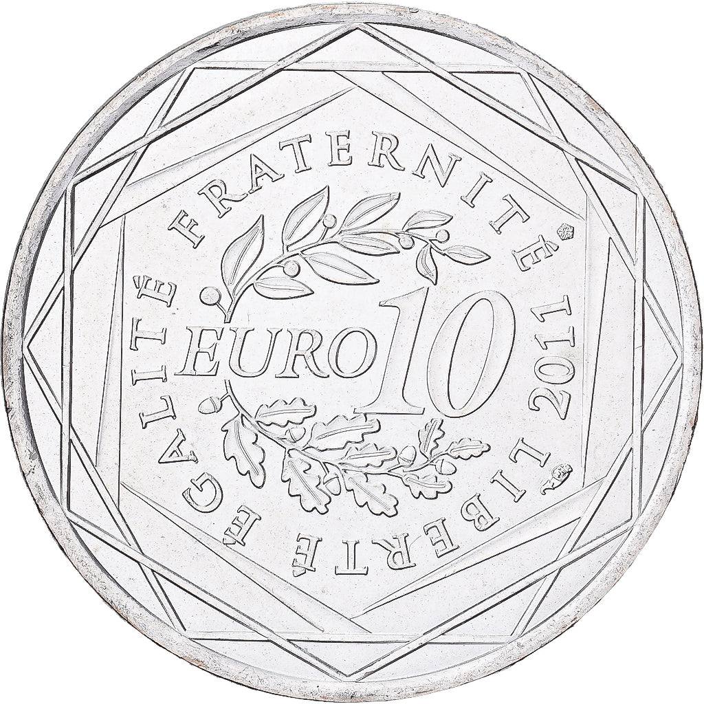 France, 10 Euro, 2011, Silver, MS(63)