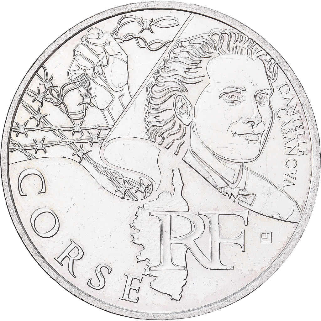 Francja, 10 Euro, Corse, 2012, Srebro, MS(63)