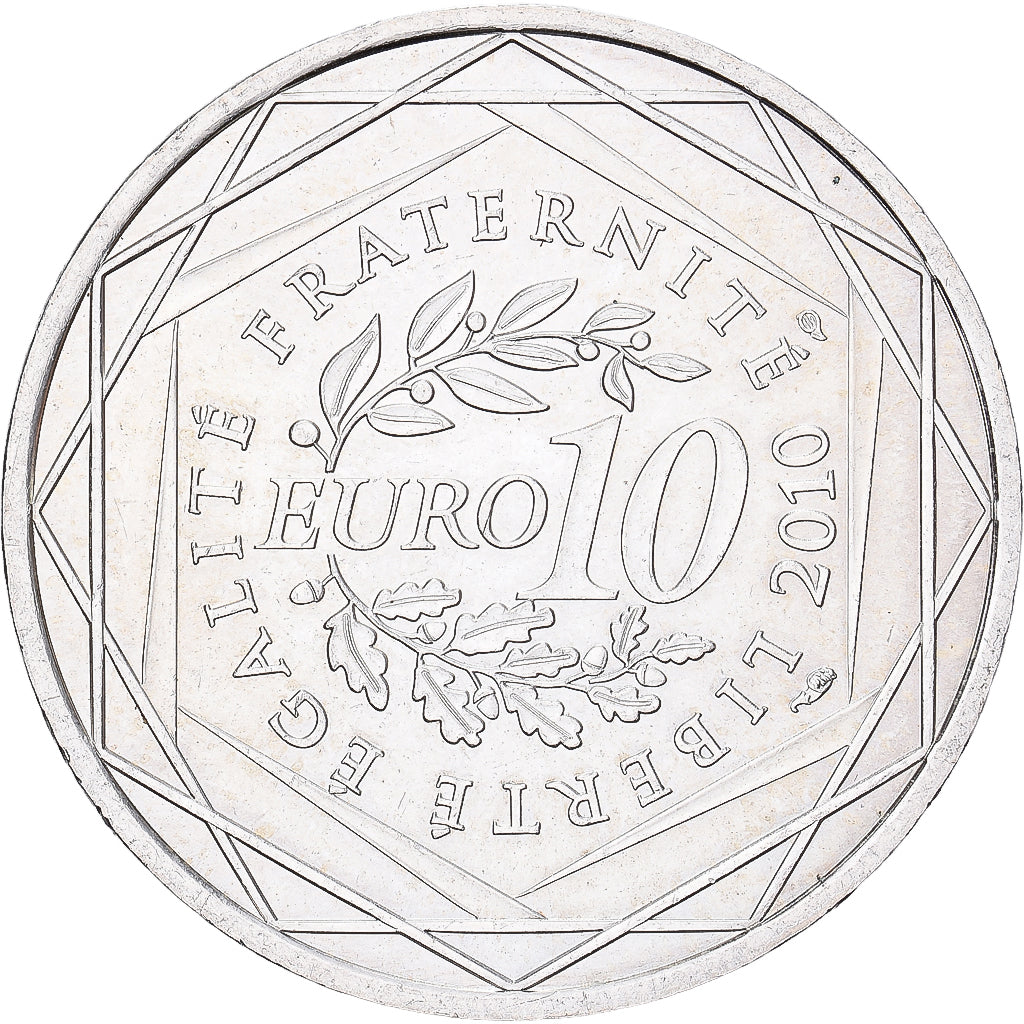 France, 10 Euro, Euros des régions, 2010, Paris, Argent, SPL, KM:1648