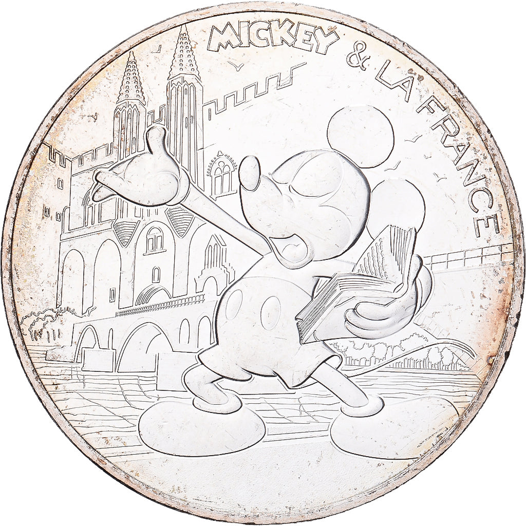 Francja, 10 Euro, Mickey Sur le Pont d'Avignon, 2018, Monnaie de Paris, Srebro