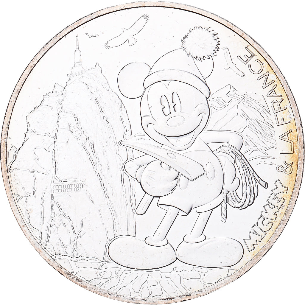 França, 10 Euro, Mickey (Aiguille du midi), 2018, Monnaie de Paris, Prata