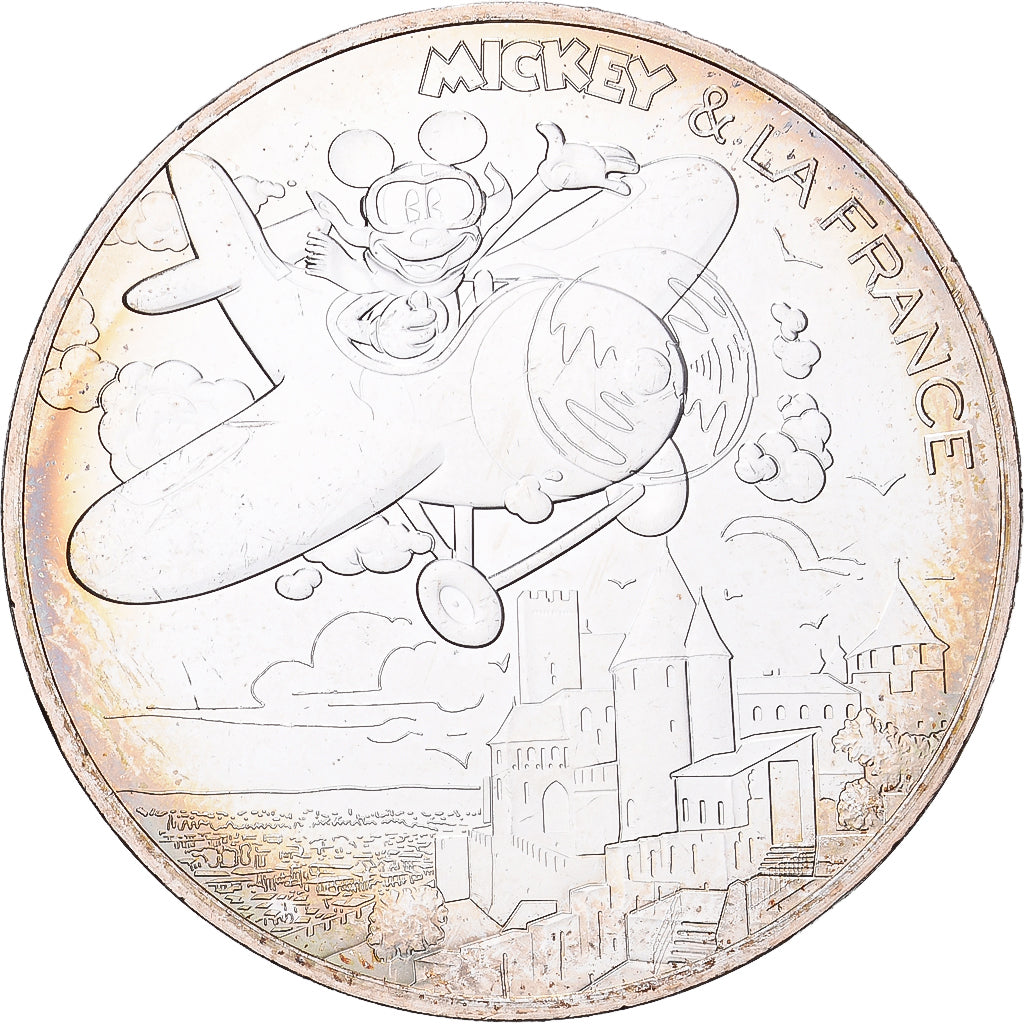 Francia, Monnaie de Paris, 10 Euro, Mickey & la France (survol de l'Occitanie)