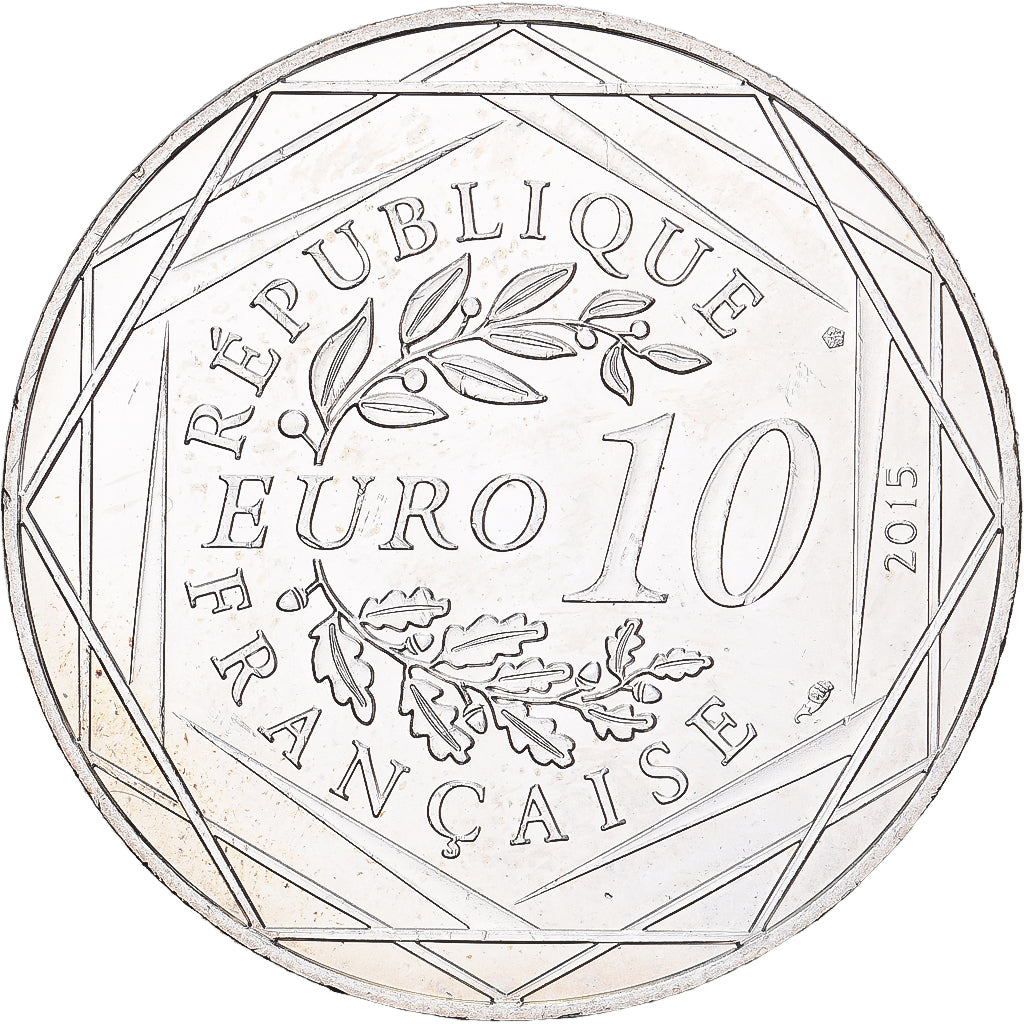 França, 10 Euro, Astérix - Égalité, 2015, Monnaie de Paris, Prata, MS(63)
