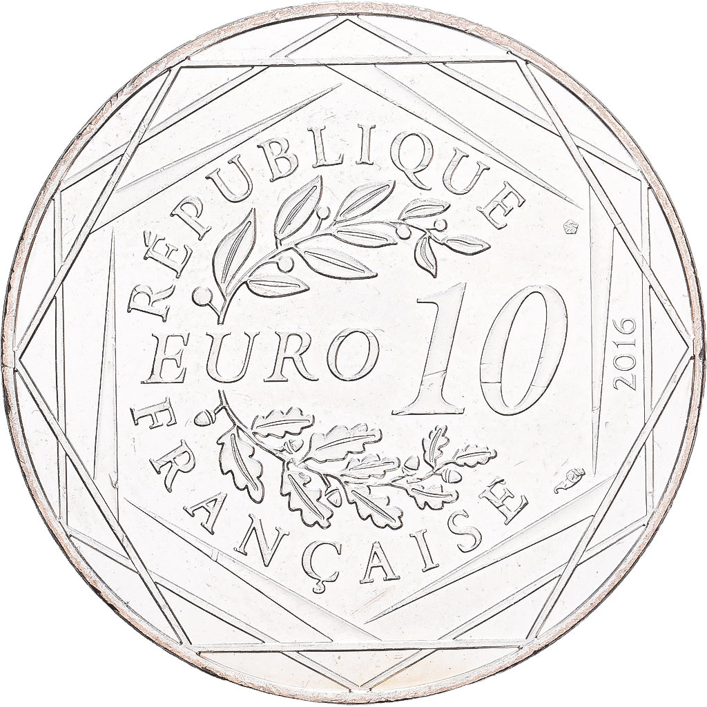 França, 10 Euro, Le Petit Prince en terrasse à Paris, 2016, MS(63), Prata