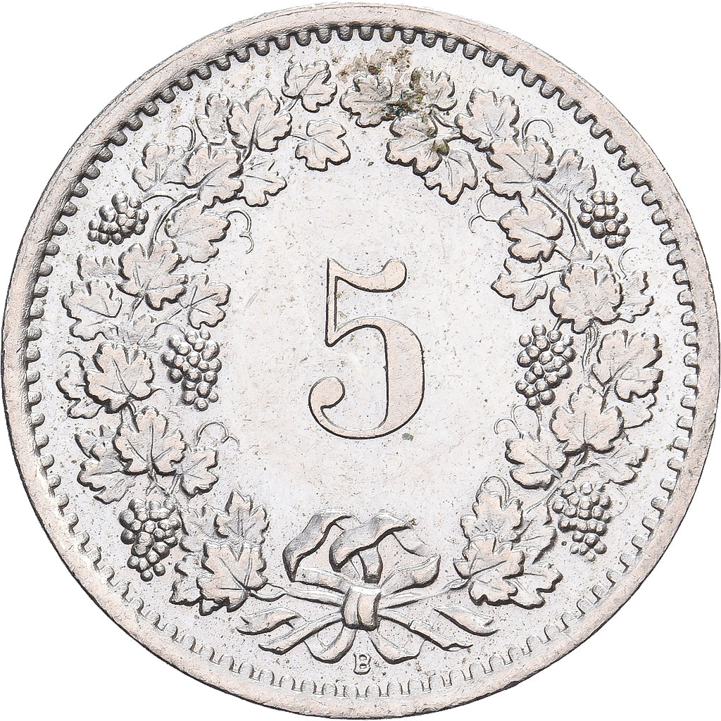 Switzerland, 5 Rappen, 1967, Bern, Nickel, AU(50-53), KM:26b