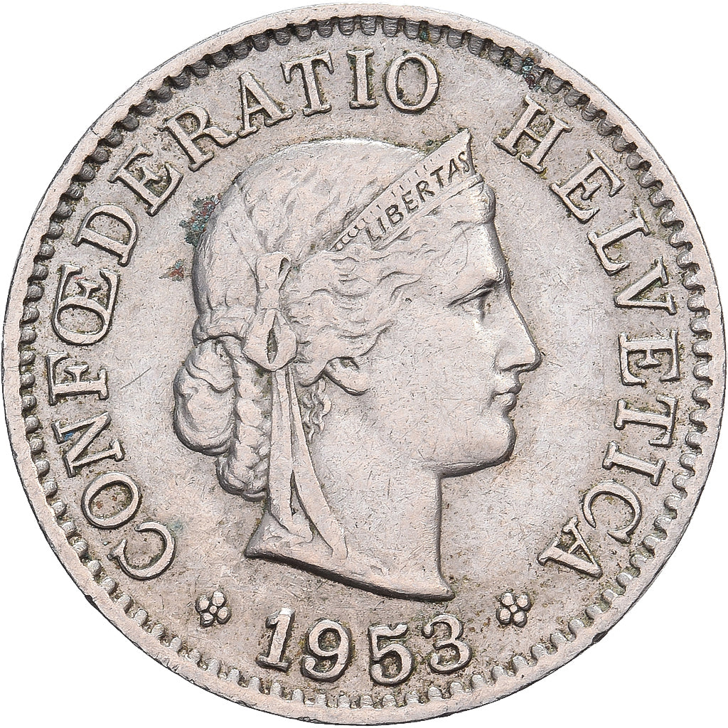 Switzerland, 5 Rappen, 1953, Bern, Nickel, EF(40-45), KM:26b