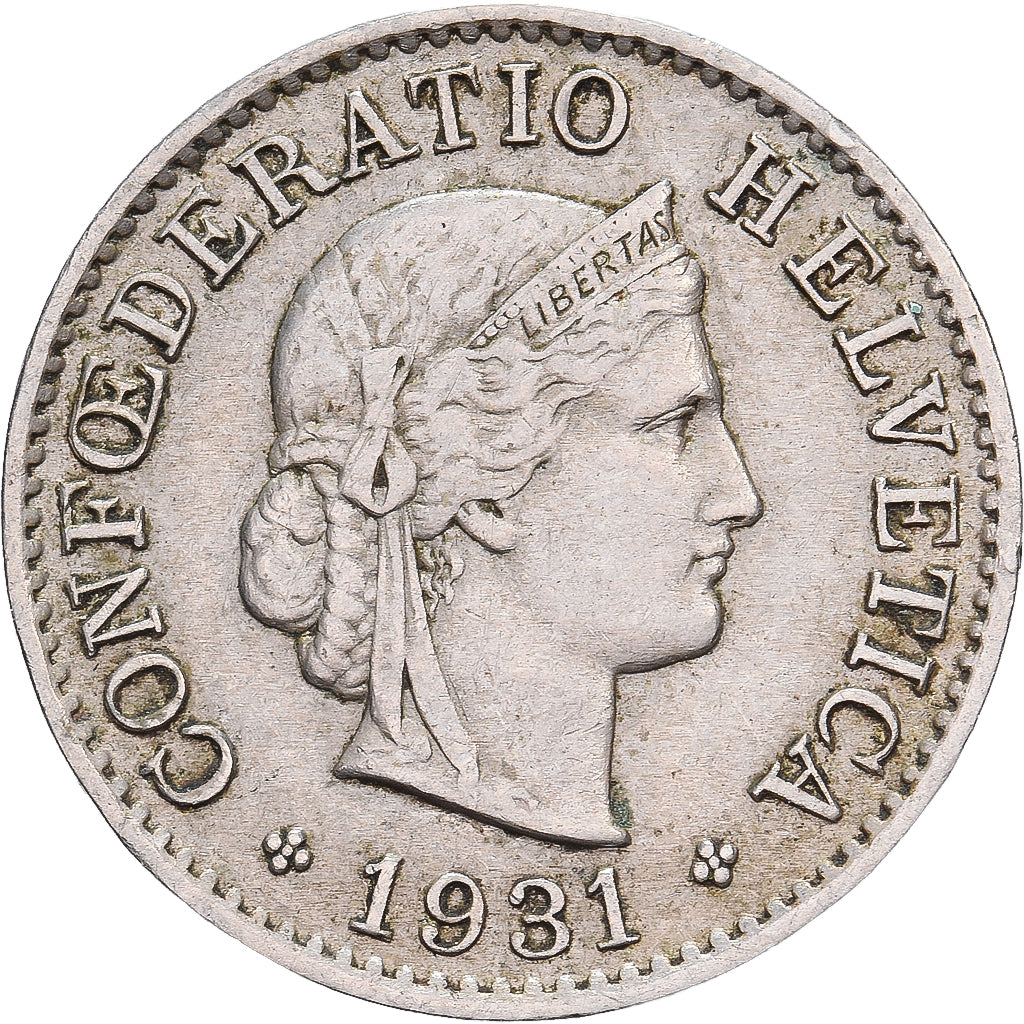 Zwitserland, 5 Rappen, 1931, Bern, Nickel, ZF, KM:26b