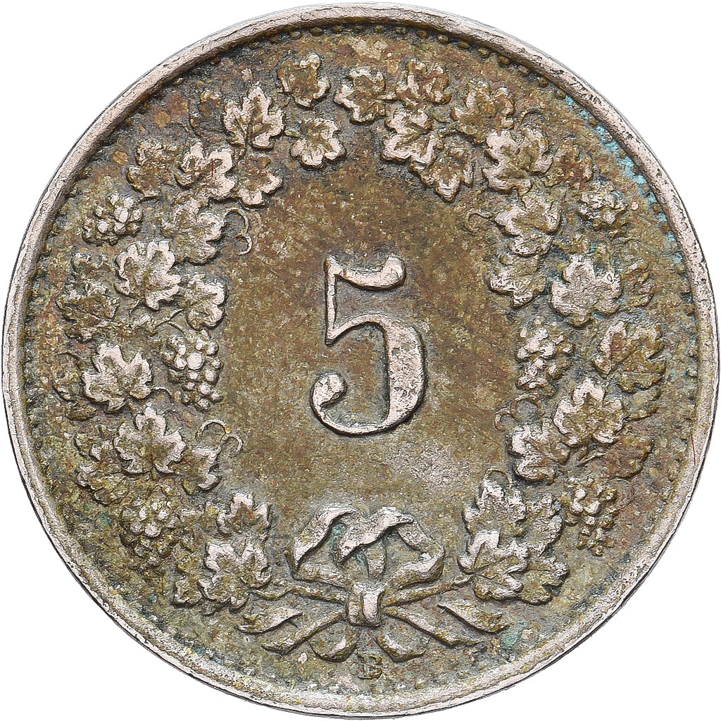 Schweiz, 5 Rappen, 1943, Bern, Nickel, S, KM:26b