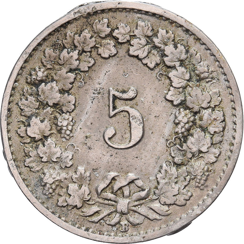 Schweiz, 5 Rappen, 1919, Bern, Nickel, SGE+, KM:26b