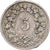 Svizzera, 5 Rappen, 1919, Bern, Nichel, B+, KM:26b