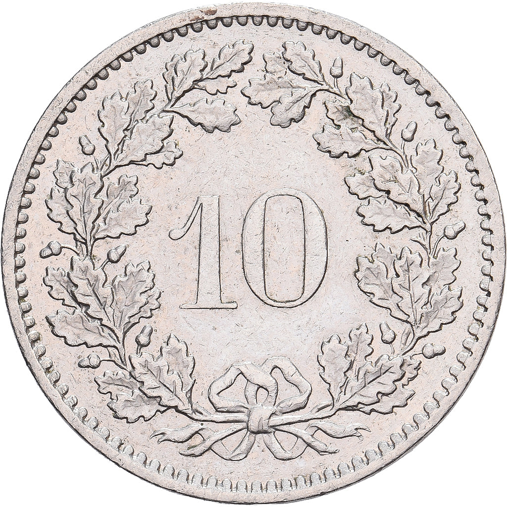 Suiza, 10 Rappen, Libertas, 1975, Bern, Cobre - níquel, MBC+, KM:27