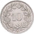 Suiza, 10 Rappen, Libertas, 1958, Bern, Cobre - níquel, MBC+, KM:27