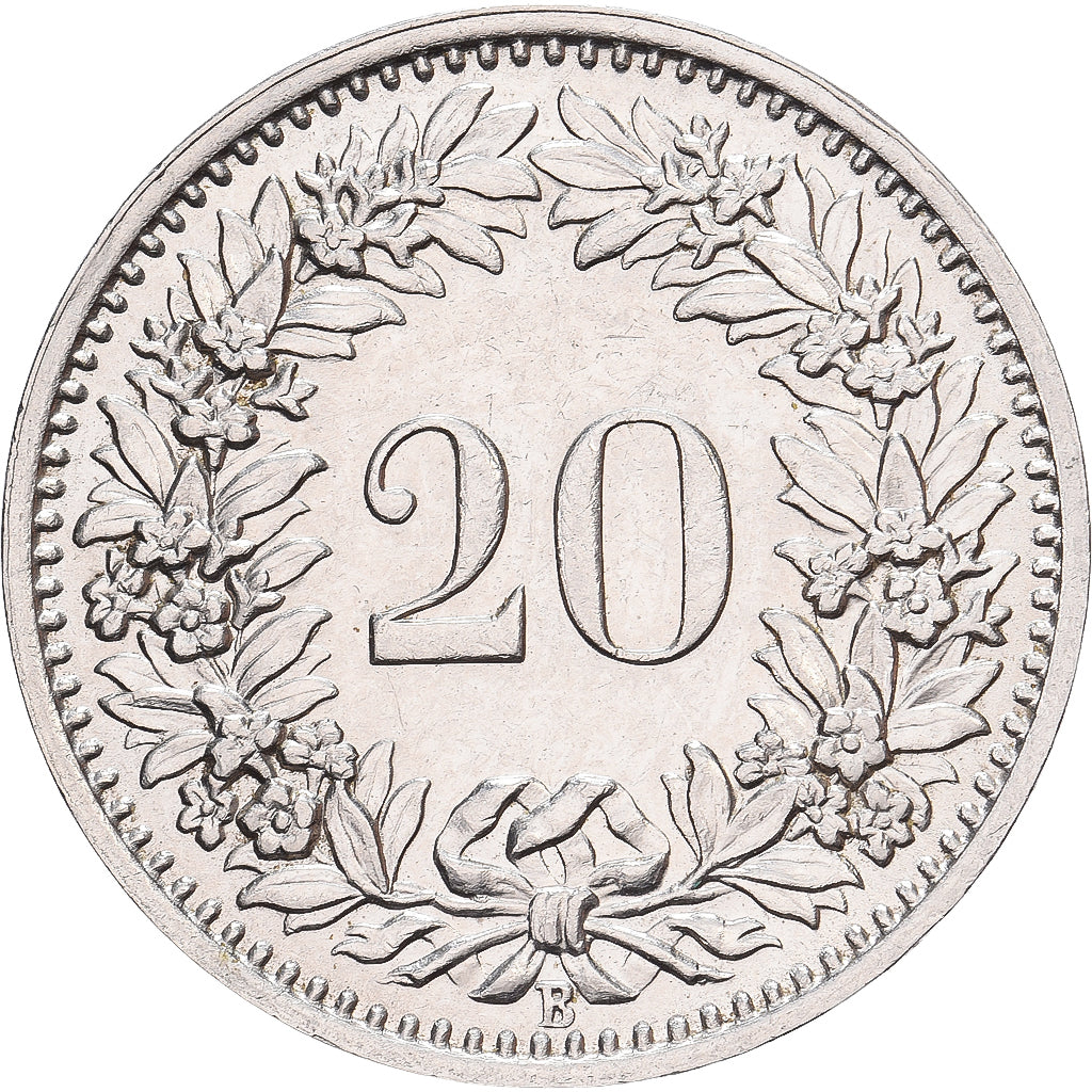 Zwitserland, 20 Rappen, Libertas, 1932, Bern, Cupro-nikkel, PR, KM:29a