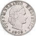 Suiza, 20 Rappen, Libertas, 1909, Bern, Cobre - níquel, MBC+, KM:29a