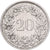 Suiza, 20 Rappen, Libertas, 1909, Bern, Cobre - níquel, MBC+, KM:29a