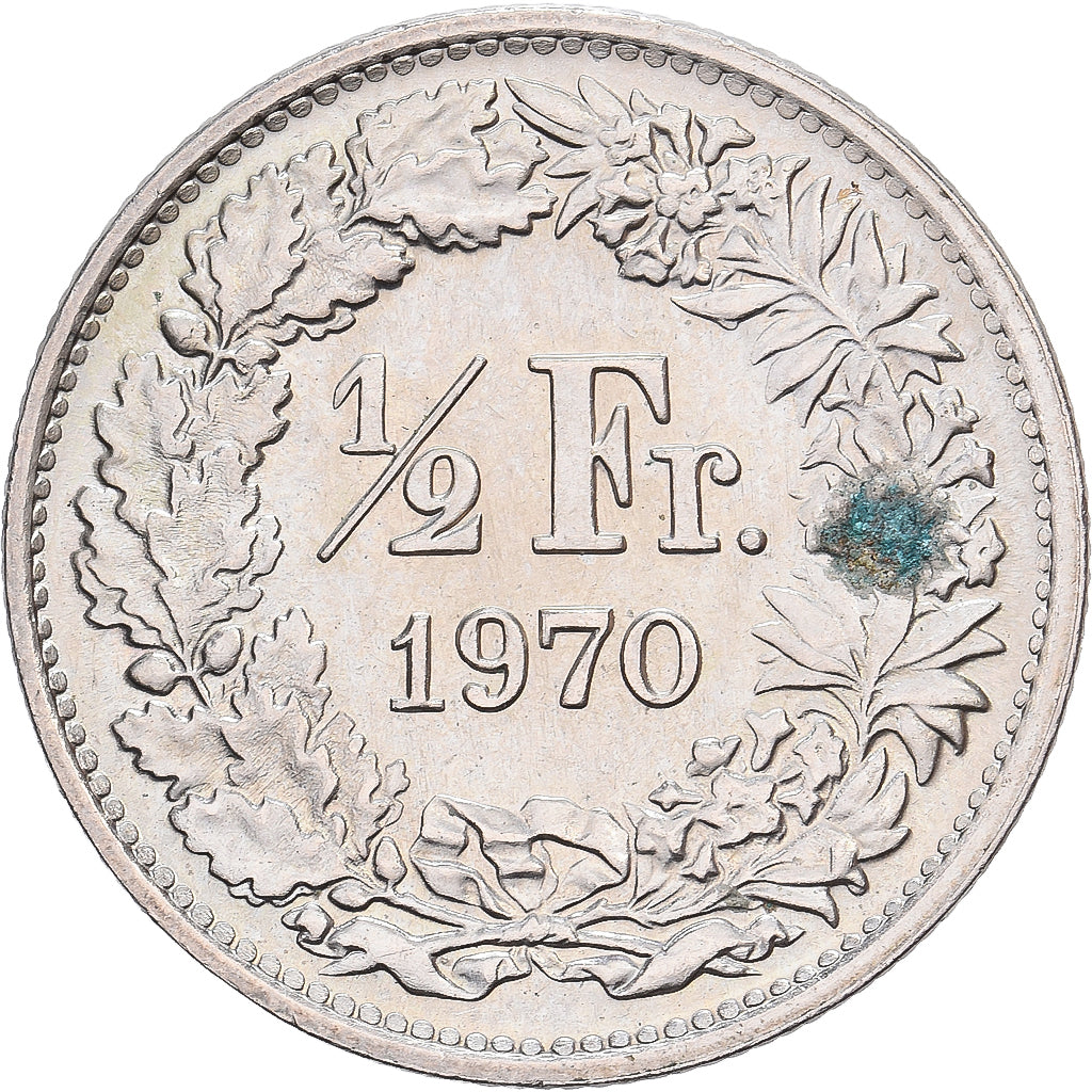 Zwitserland, 1/2 Franc, 1970, Bern, Cupro-nikkel, FR+