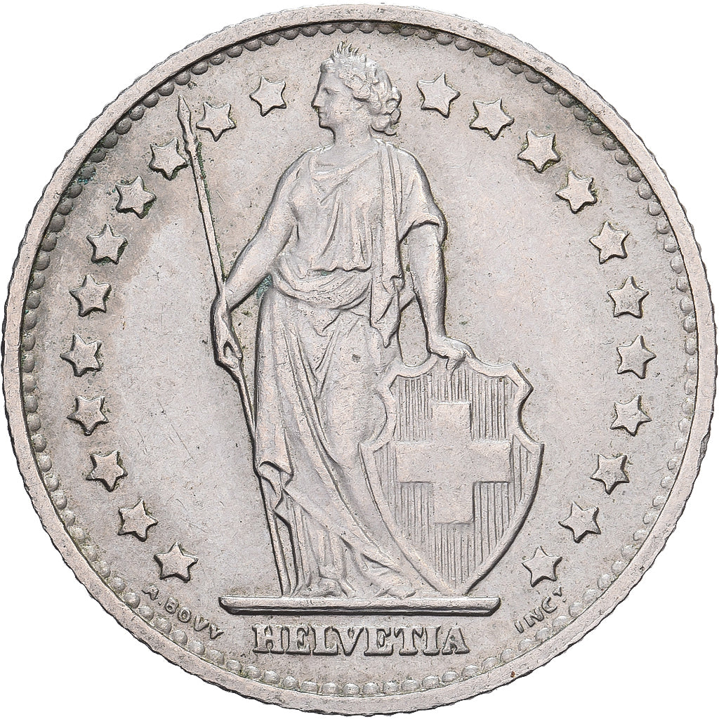 Switzerland, 1 Franc, Helvetia, 1968, Berne, Cupronickel, AU(50-53), KM:24a
